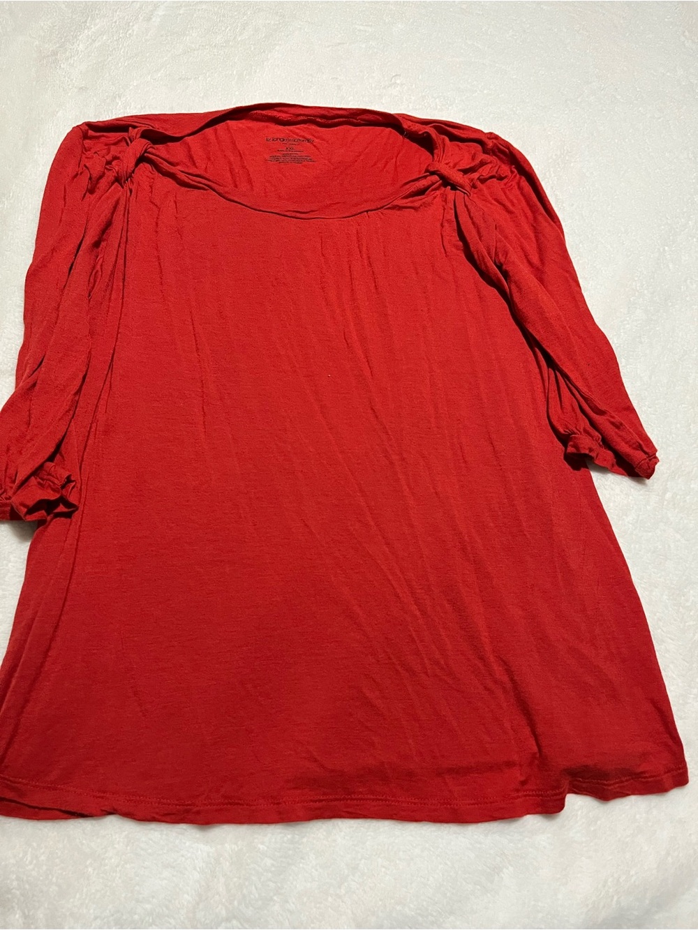 Red Women's Maternity Knit Scoop Neck Top